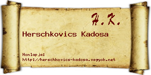 Herschkovics Kadosa névjegykártya